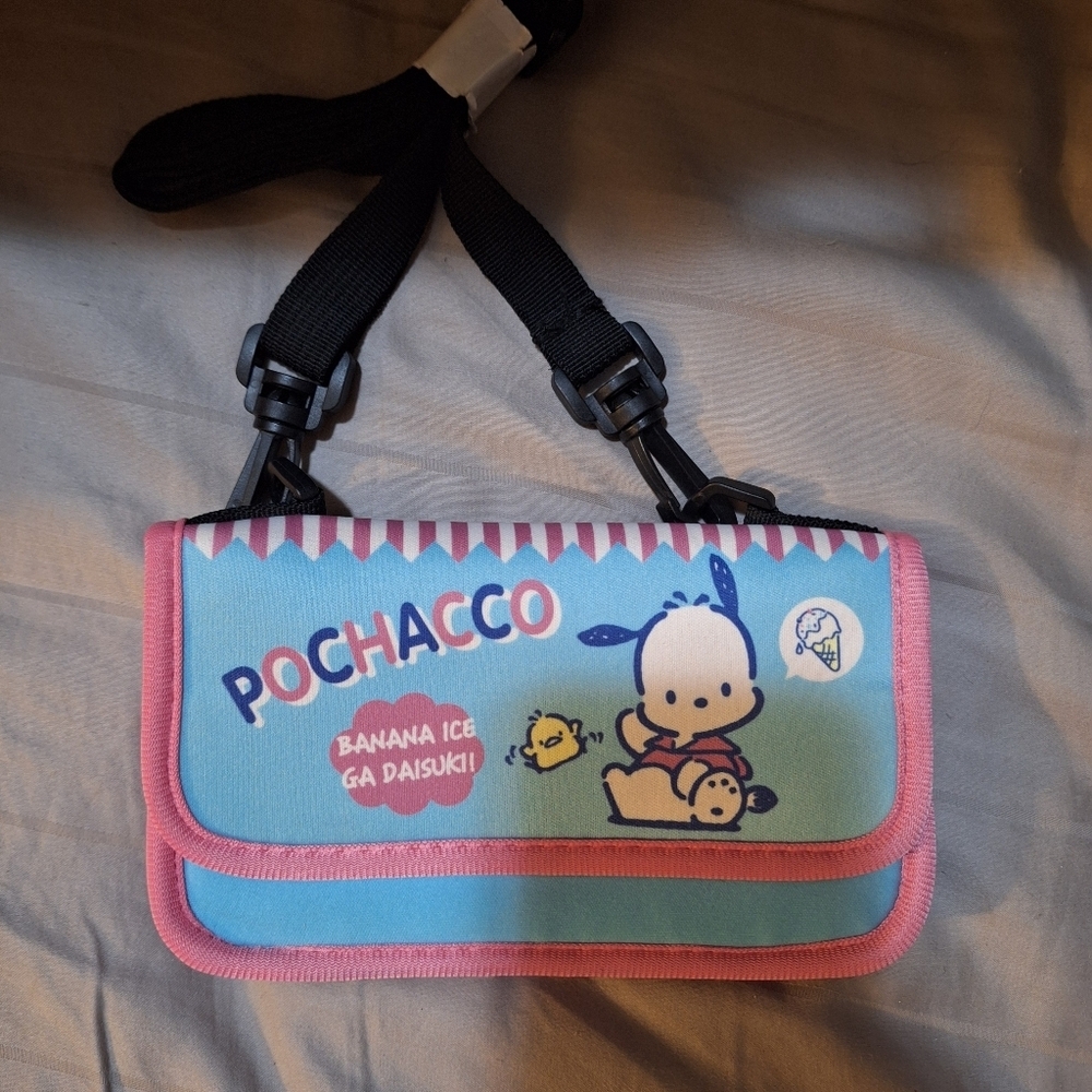 Pochacco Kids Shoulder Bag Blue and Pink Puppy